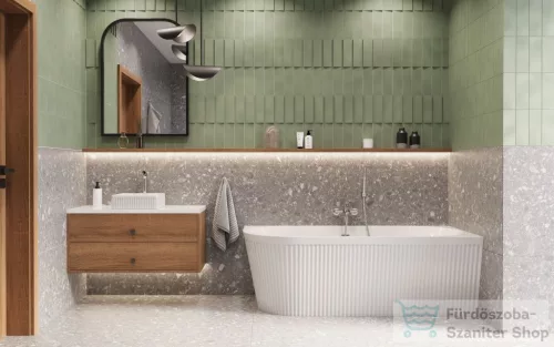 Invena GLAMOUR struktúrált 170x80 falhoz illeszthető szabadon álló kád, fehér, jobbos AN-02-12P-M