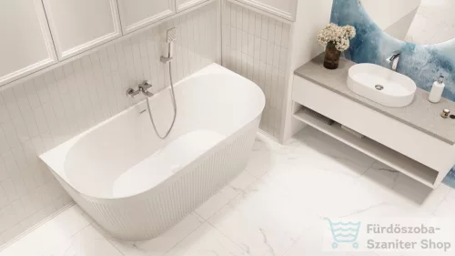 Invena GLAMOUR struktúrált 170x80 falhoz illeszthető szabadon álló kád, fehér AN-02-12U-M