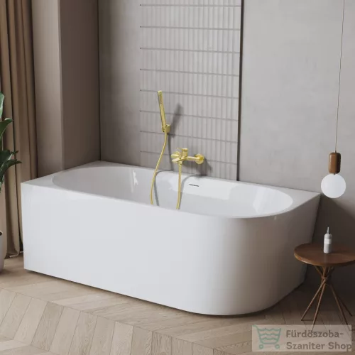 Invena ASTRI 150x75 cm falhoz illeszthető szabadon álló kád, fehér, balos AN-03-15L-F