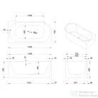 Invena ASTRI 150x75 cm falhoz illeszthető szabadon álló kád, fehér, jobbos AN-03-15P-F