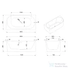 Invena ASTRI 160x75 cm falhoz illeszthető szabadon álló kád, fehér, balos AN-03-16L-F