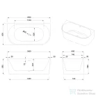 Invena ASTRI 160x80 cm falhoz illeszthető szabadon álló kád, fehér AN-03-15U-F