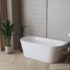Invena ASTRI 160x80 cm falhoz illeszthető szabadon álló kád, fehér AN-03-15U-F
