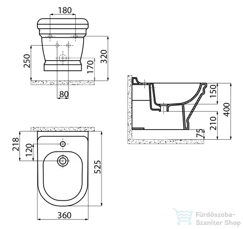 Sapho ANTIK fali bidé  AN510
