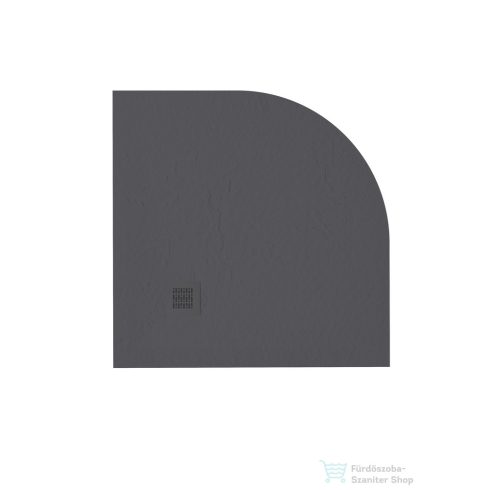 Zenon Angular Slate 100x100 cm-es negyedköríves zuhanytálca, Negro ANG100NE