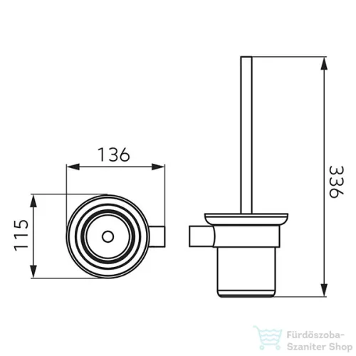 Ferro NOSTRIS fali WC-kefe tartó, fekete ANS14BL