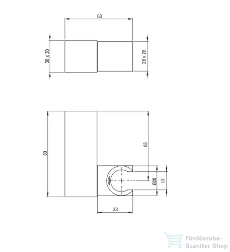 Deante SQUARE kézizuhany tartó, króm ANS_021U