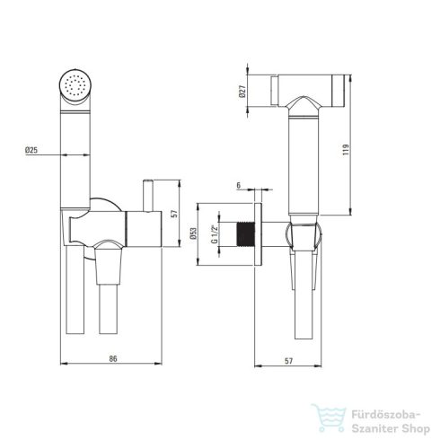 Deante BIDETTA falsík alatti bidé készlet, nero ANW_N51B