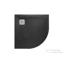   Roca Terran Stonex 90x90 cm-es íves zuhanytálca lefolyóval,fekete AP10538438401400