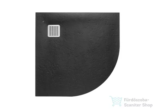 Roca Terran Stonex 90x90 cm-es íves zuhanytálca lefolyóval,fekete AP10538438401400