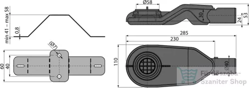 Alcaplast APZ-S6 Extra-alacsony szifon DN40 és készlet állítható lábakkal