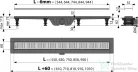 Alcaplast APZ10 Simple műanyag zuhanyfolyóka, peremmel perforált rácsokhoz, 850 mm, APZ10-850M
