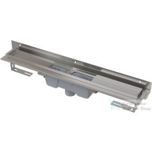   Alcaplast APZ1004 Flexible Zuhanyfolyóka falhoz beállítható szigetelési gallérral, peremmel perforált rácsokhoz, függőleges lefolyóval, 750 mm, APZ1004-750