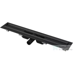   Alcaplast APZ101BLACK Low zuhanyfolyóka peremmel perforált rácsokhoz, 650 mm, fekete-matt APZ101BLACK-650