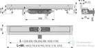 Alcaplast APZ104 Flexible Low zuhanyfolyóka falhoz beállítható szigetelési gallérral, peremmel perforált rácsokhoz, 550 mm, APZ104-550