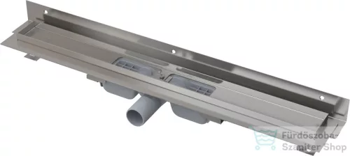 Alcaplast APZ104 Flexible Low zuhanyfolyóka falhoz beállítható szigetelési gallérral, peremmel perforált rácsokhoz, 850 mm, APZ104-850