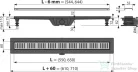 Alcaplast APZ10 Simple műanyag zuhanyfolyóka, peremmel perforált rácsokhoz, 550 mm, fekete-sárgaréz APZ10BLACK-550BRASS