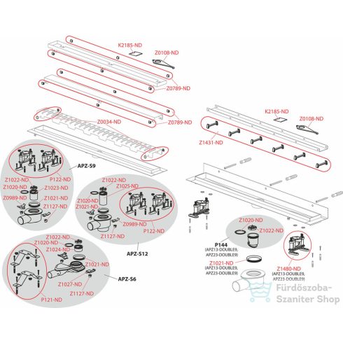 Alcaplast APZ13 Modular zuhanyfolyóka  750 mm, APZ13-750