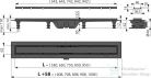 Alcaplast APZ19 Simple Zuhanyfolyóka peremmel kétoldalú rácsokhoz, 650 mm, APZ19-650