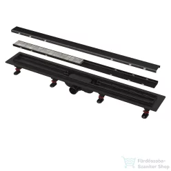   Alcaplast APZ19 Simple Zuhanyfolyóka peremmel kétoldalú rácsokhoz, 850 mm, fekete-matt APZ19BLACK-850
