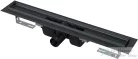Alcaplast APZ1BLACK zuhanyfolyóka peremmel perforált rácsokhoz, 1050 mm, fekete-matt APZ1BLACK-1050