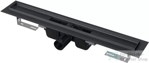 Alcaplast APZ1BLACK zuhanyfolyóka peremmel perforált rácsokhoz, 300 mm, fekete-matt APZ1BLACK-300