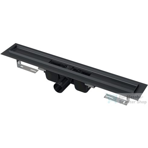 Alcaplast APZ1BLACK zuhanyfolyóka peremmel perforált rácsokhoz, 650 mm, fekete-matt APZ1BLACK-650 