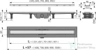 Alcaplast APZ20 Simple műanyag zuhanyfolyóka, rozsdamentes peremmel kétoldalú rácsokhoz, 750 mm, APZ20-750