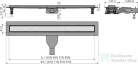 Alcaplast APZ2012 műanyag zuhanyfolyóka peremmel perforált rácsokhoz vagy kétoldalú rácsokhoz, 650 mm, APZ2012-650