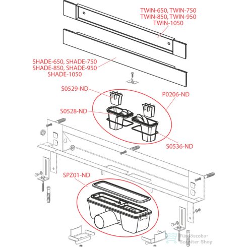Alcaplast APZ5 SPA Lefolyó rendszer a falba építéshez, fedlap rozsdamentes-fényes, 850 mm APZ5-EDEN-850
