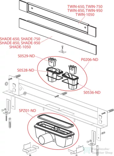 Alcaplast APZ5 SPA Lefolyó rendszer a falba építéshez, fedlap rozsdamentes-matt, 850 mm APZ5-SHADE-850