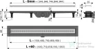 Alcaplast APZ9 Simple műanyag zuhanyfolyóka, peremmel perforált rácsokhoz, 550 mm, APZ9-550M