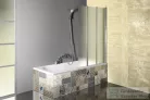 AQUALINE VANDA behajtható kádparaván, behajtható, 100x140cm, 5mm BRICK üveg, króm AQ1140