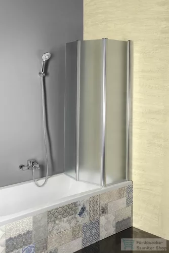 AQUALINE VANDA behajtható kádparaván, behajtható, 100x140cm, 5mm BRICK üveg, króm AQ1140