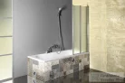 AQUALINE VANDA behajtható kádparaván, behajtható, 100x140cm, 5mm BRICK üveg, króm AQ1140