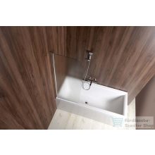   AQUALINE VILMA kádparaván, balos, 60x140cm,  6mm BRICK üveg, króm AQ6018L