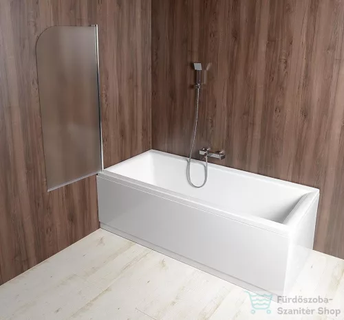 AQUALINE VILMA kádparaván, balos, 60x140cm,  6mm BRICK üveg, króm AQ6018L