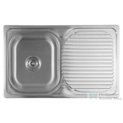   AQUALINE Rozsdamentes mosogatótálca, csaptelep furat nélkül, csepegtető tálcával, 78x18x48cm, inox (AQ7848B)
