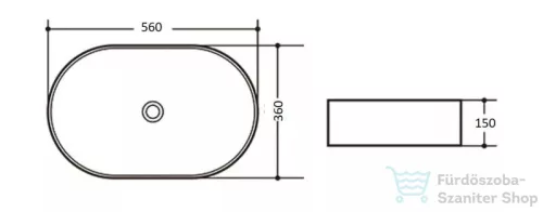 AREZZO design Tulsa 55x34,5 mosdótál, fehér AR-005