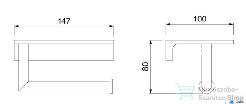 AREZZO design RONO WC papír tartó, polccal, króm  AR-030046CR