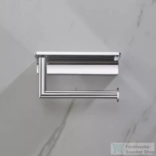 AREZZO design RONO WC papír tartó, polccal, króm  AR-030046CR