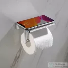 AREZZO design RONO WC papír tartó, polccal, króm  AR-030046CR