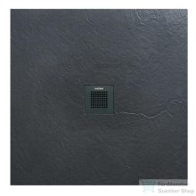   AREZZO design SOLIDSoft zuhanytálca 100x100 cm, ANTRACIT, színazonos lefolyóval (2 doboz) AR-100100A