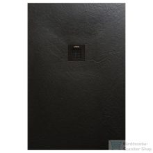   AREZZO design SOLIDSoft zuhanytálca 120x100 cm, FEKETE, színazonos lefolyóval(2 doboz) AR-100120B