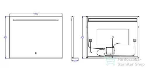 AREZZO design 100x80 LED tükör AR-10080