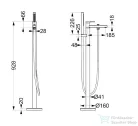 AREZZO design ELEGANT szabadon álló kádtöltő csaptelep, szálcsiszolt arany AR-10095BG