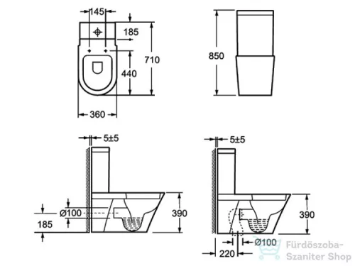 AREZZO design Indiana kombi wc alsós/hátsó kifolyású AR-102