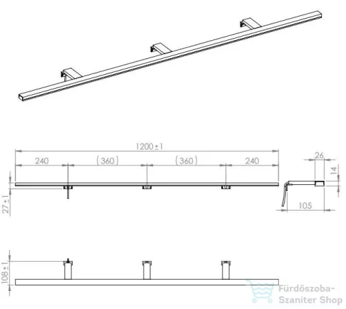Arezzo design ESTHER lámpa 120 cm IP44 4000K, króm AR-1100230052