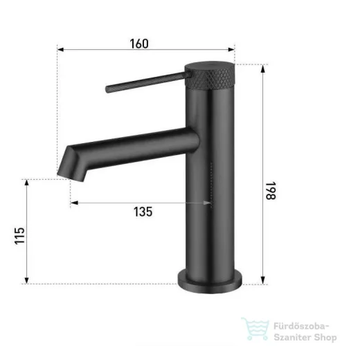 BEMUTATÓTERMI AREZZO design PALMFIELD mosdócsaptelep, leeresztő nélkül, matt fekete AR-1101BL