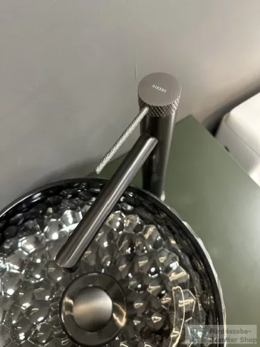 BEMUTATÓTERMI AREZZO design PALMFIELD magasított mosdó csaptelep, leeresztő nélkül, gun metal AR-1102GM